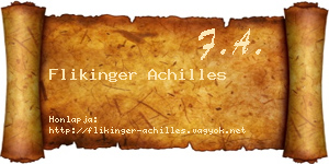 Flikinger Achilles névjegykártya